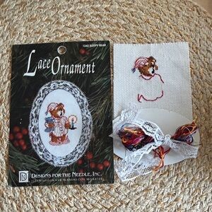 Designs for the Needle Lace Ornament Cross Stitch Kit - Cream and Multicolor
